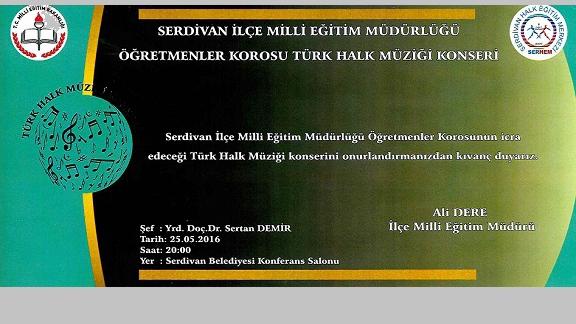 Öğretmenler Korosu Türk Halk Müziği Konserine Davet